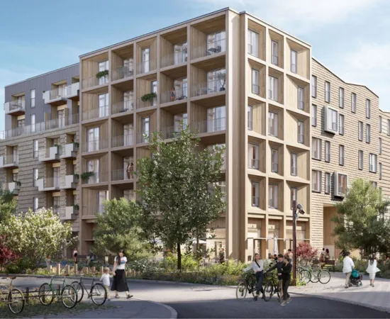 Fælledby-bydelen med fugtdetektionssystem