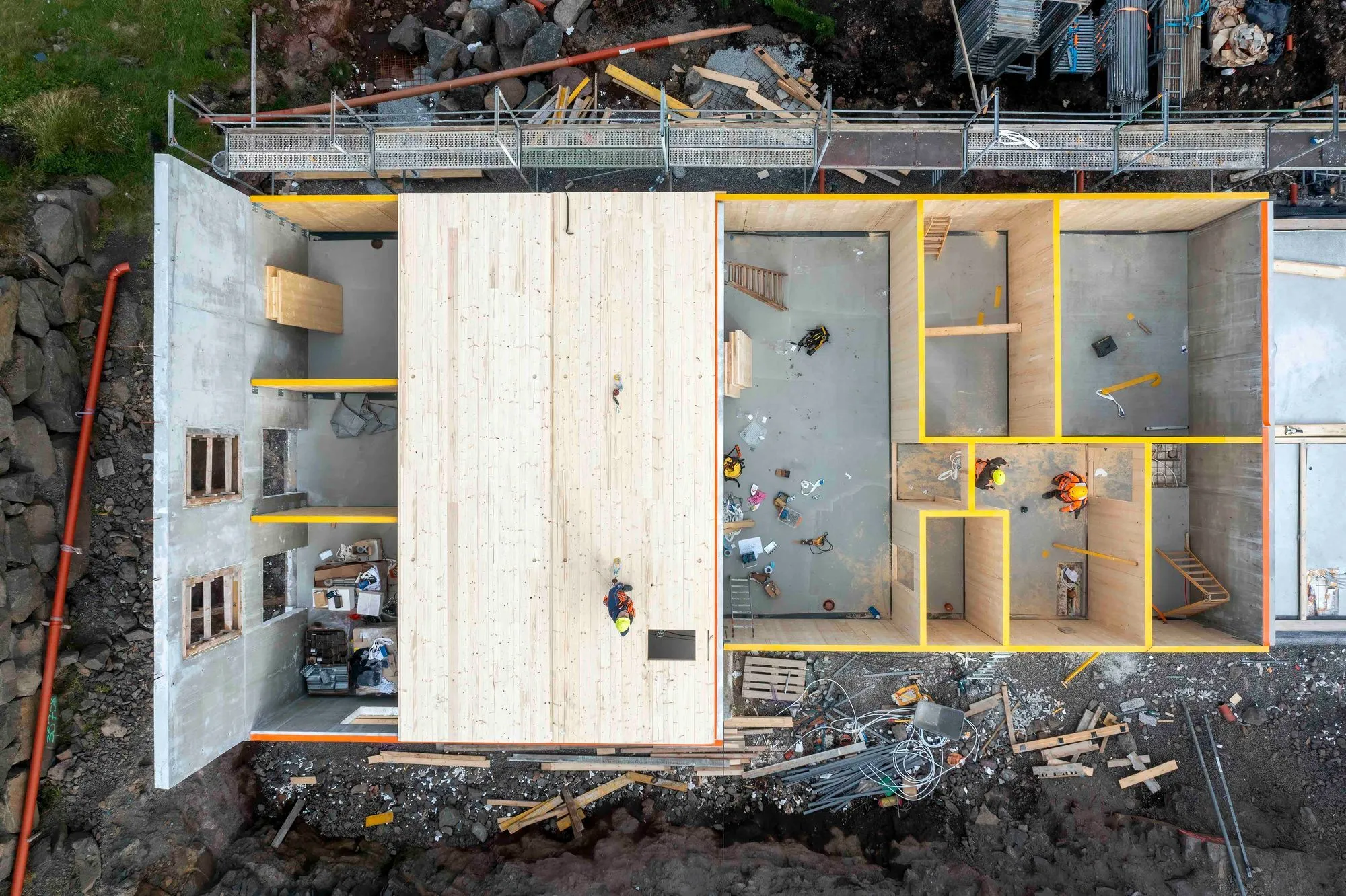 CLT building from top