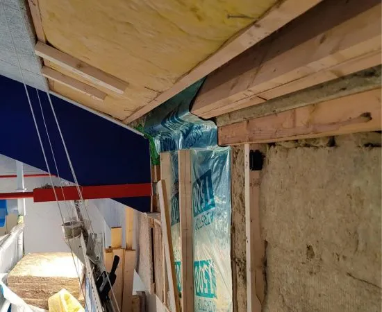 wood sensor installed on timber frame wall