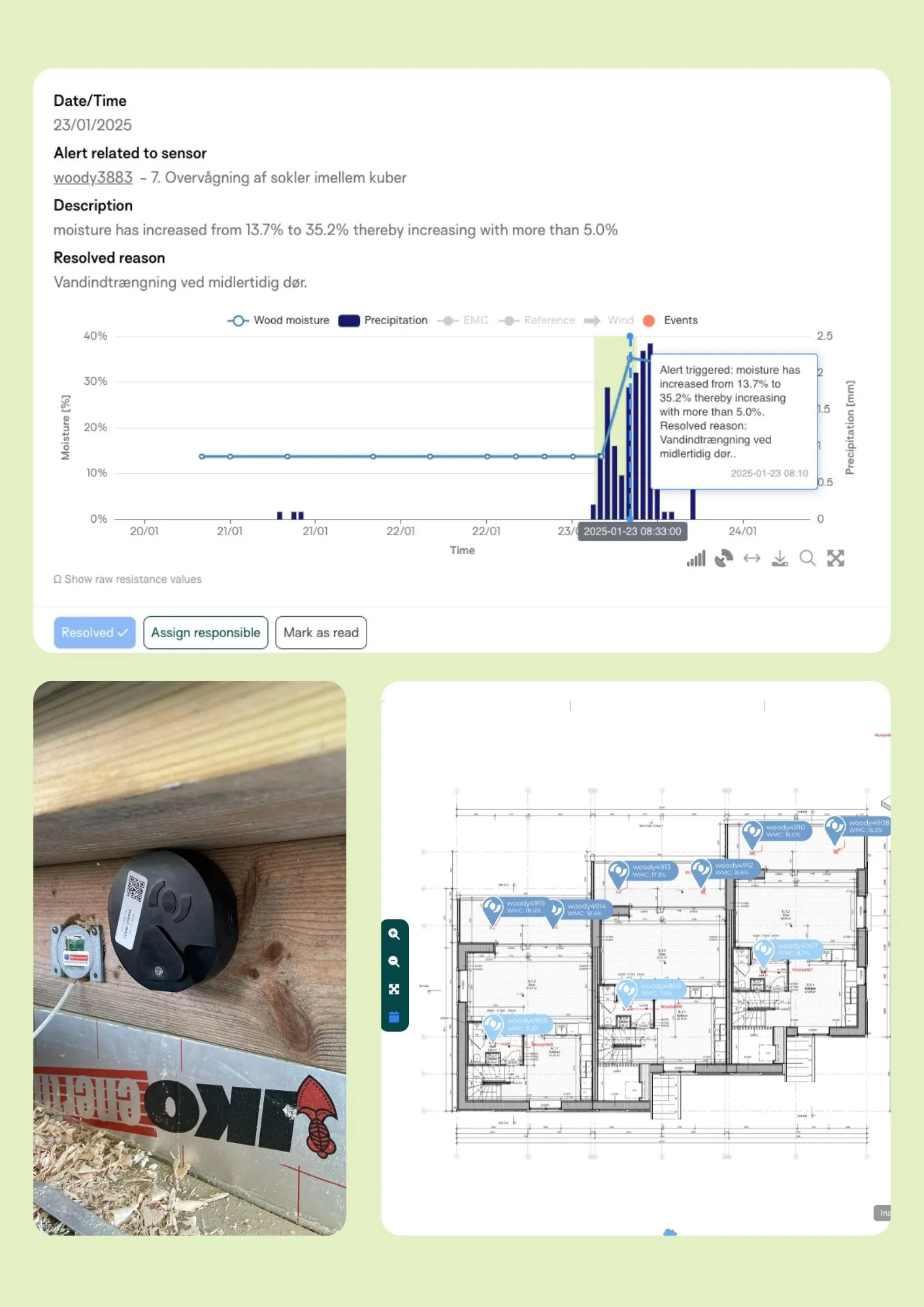 timber moisture monitoring system